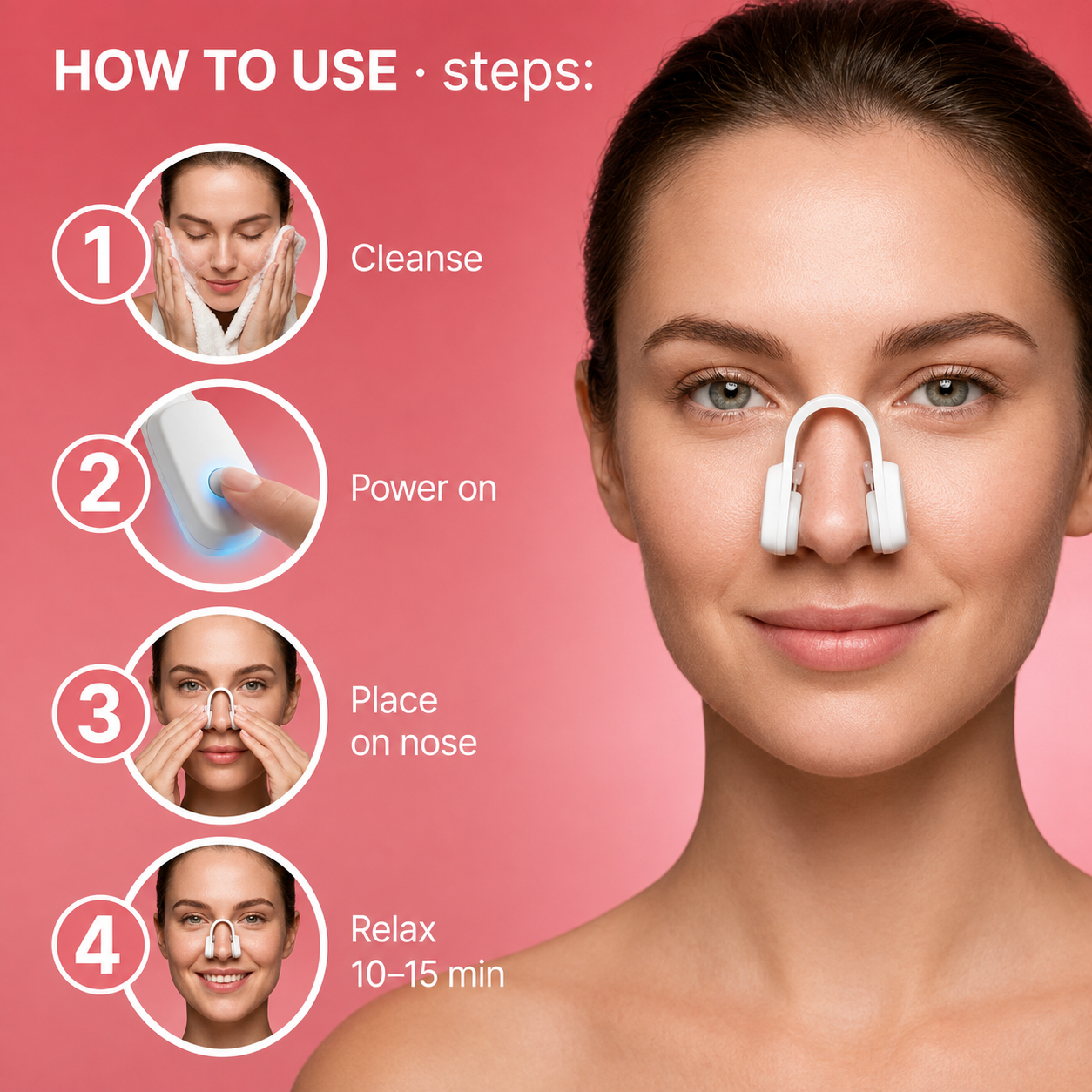 EMS Nose Shaper Sculpting Massager Clip Silicone Puls
