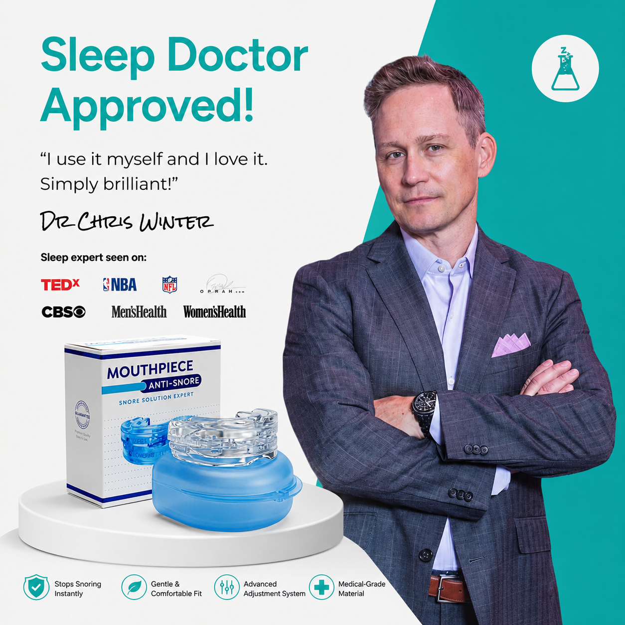 The Quiet Anti-Snoring Mouthpiece (Universal Size)